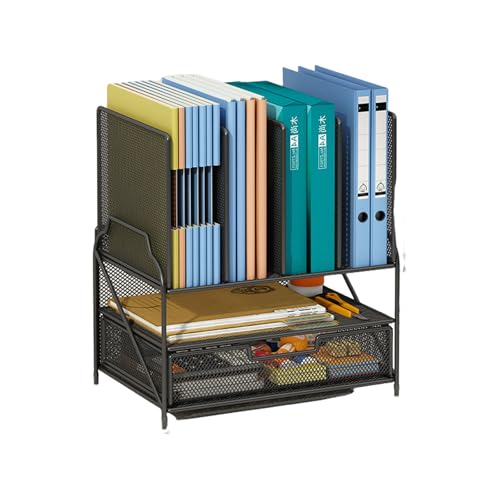 RGYBAO Schreibtisch-Organizer Aktenhalter Große Kapazität Papier Briefablage mit Schublade und Stifthaltern Bürobedarf für Bibliothek Wohnheim von RGYBAO