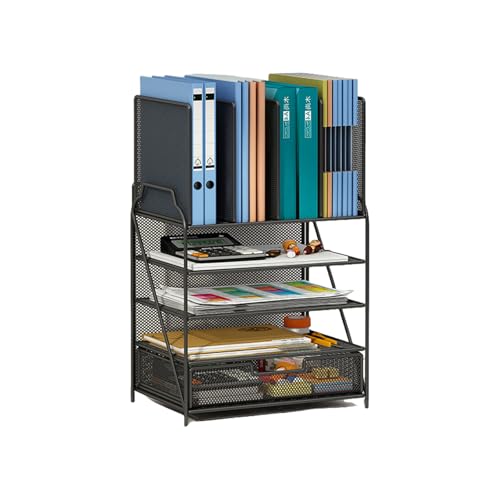 RGYBAO Schreibtisch-Organizer Aktenhalter Große Kapazität Papier Briefablage mit Schublade und Stifthaltern Bürobedarf für Bibliothek Wohnheim von RGYBAO