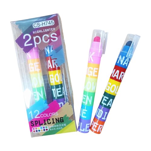 RGYBAO Stapelbarer Textmarker, 6 Farben in 1, Textmarker, breite Spitze, Marker zum Zeichnen, Scrapbooking, Tagebuch, Planer, Kartenherstellung RGYBAO Stapelbarer Textmarker, 6 Farben in 1, Textmarker, breite Spitze, Marker zum Zeichnen, Scrapbooking, Tagebuch, Planer, Kartenherstellung von RGYBAO