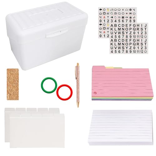 RGYBAO Taschennotizblöcke, Notizpapier und farbige Notizkarten, Set mit Aufklebern, Ordner, Trennblättern, Ringen, Stifteaufbewahrung, 350 Blatt von RGYBAO