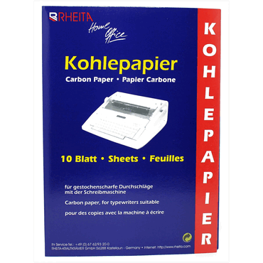 RHEITA Kohlepapier - A4 10 Blatt schwarz. von RHEITA