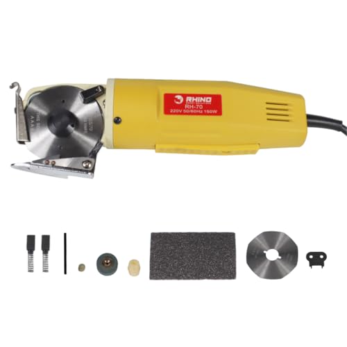 RHINO Smart Solutions RH-70 Industrieller elektrischer Stoffschneider mit Klinge von 70 mm und maximaler Schnittstärke 25 mm, elektrischer Cutter für Bastelarbeiten, Stoffe, Leder, gerader Schnitt und RHINO Smart Solutions RH-70 Industrieller elektrischer Stoffschneider mit Klinge von 70 mm und maximaler Schnittstärke 25 mm, elektrischer Cutter für Bastelarbeiten, Stoffe, Leder, gerader Schnitt und von RHINO Smart Solutions