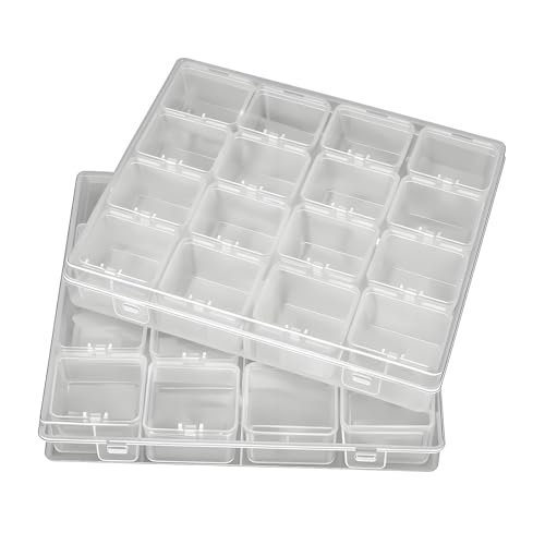 RHONZHAO Perlen-Aufbewahrungsbehälter-Set, 32 transparente Kunststoff-Perlen-Organizer-Boxen mit Scharnierdeckel – Aufbewahrungsbehälter für Kleinteile, Schmuckanhänger und Diamantmalerei Kunst RHONZHAO Perlen-Aufbewahrungsbehälter-Set, 32 transparente Kunststoff-Perlen-Organizer-Boxen mit Scharnierdeckel – Aufbewahrungsbehälter für Kleinteile, Schmuckanhänger und Diamantmalerei Kunst von RHONZHAO