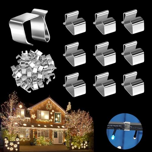 RHQFDM 60 Stück Dachrinnenhaken für Lichterketten,Edelstahl Weihnachtslicht Clips,Lichterketten Befestigung Clips,Mini Dachrinnenhaken,Haken für Lichterkette,für die Weihnachtsbeleuchtung RHQFDM 60 Stück Dachrinnenhaken für Lichterketten,Edelstahl Weihnachtslicht Clips,Lichterketten Befestigung Clips,Mini Dachrinnenhaken,Haken für Lichterkette,für die Weihnachtsbeleuchtung von RHQFDM
