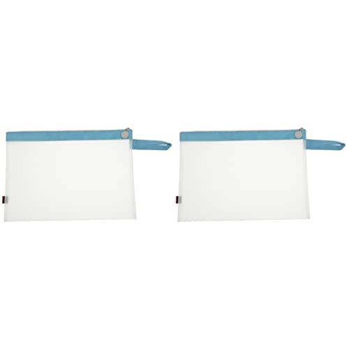 RHRYTCH 2 Stück wasserdichte Dokumententasche aus Kunststoff mit Reißverschluss, Dokumententaschen, Reisebehälter, Reißverschluss, Akte, Reisen, transparente Tasche, Schreibwaren-Etui, Netzstoff von RHRYTCH