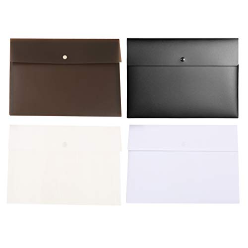 RHRYTCH 4 x Dokumenten-Aufbewahrungstaschen, Kunststoff-Umschläge, schwarze Umschläge, Dokumentenmappen, Kunststoff-Umschläge, Aktenordner, Dokumentenmappen, Aufbewahrungstaschen, Business A4 RHRYTCH 4 x Dokumenten-Aufbewahrungstaschen, Kunststoff-Umschläge, schwarze Umschläge, Dokumentenmappen, Kunststoff-Umschläge, Aktenordner, Dokumentenmappen, Aufbewahrungstaschen, Business A4 von RHRYTCH