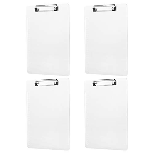 RHRYTCH A4-Klemmbrett, 4 Stück, transparent, bunt, Klemmbrett, Memo-Klemmbretter, Schreibtafel, Memorandum, optionales Papierklemmbrett RHRYTCH A4-Klemmbrett, 4 Stück, transparent, bunt, Klemmbrett, Memo-Klemmbretter, Schreibtafel, Memorandum, optionales Papierklemmbrett von RHRYTCH