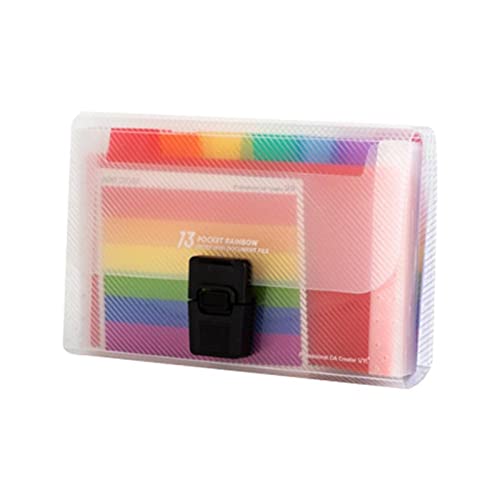 RHRYTCH Aktenordnertaschen, tragbarer Aufbewahrungsclip mit Schnalle, Fächermappe, Regenbogen, Dokumenten-Organizer RHRYTCH Aktenordnertaschen, tragbarer Aufbewahrungsclip mit Schnalle, Fächermappe, Regenbogen, Dokumenten-Organizer von RHRYTCH