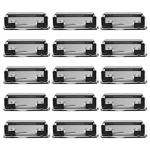 RHRYTCH Kleine Klemmbretter aus Metall, montierbare Klemmbrett-Klemmen, Hartfaserplatten-Metall-Clips mit Gummigriff, Dokumenten-Aktenbrett-Clips für Bürobedarf, 15 Stück RHRYTCH Kleine Klemmbretter aus Metall, montierbare Klemmbrett-Klemmen, Hartfaserplatten-Metall-Clips mit Gummigriff, Dokumenten-Aktenbrett-Clips für Bürobedarf, 15 Stück von RHRYTCH