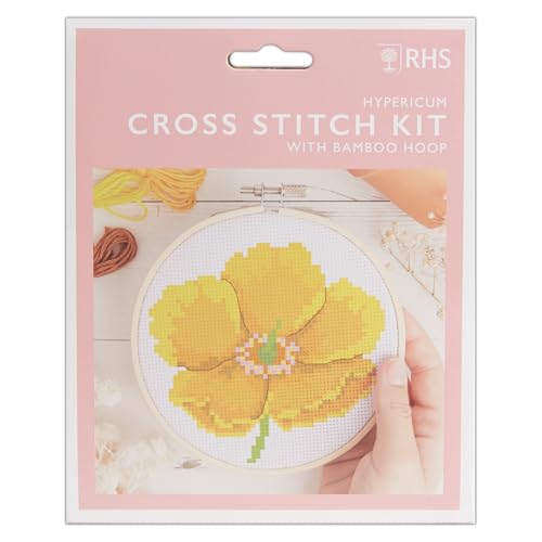 RHS The Royal Horticultural Society Kreuzstich-Set, Hypericum Design, 14 cm Sticksets für Erwachsene, Kreuzstich-Sets für Erwachsene Anfänger, Geschenkidee, mit Stickmustern, Stickset RHS The Royal Horticultural Society Kreuzstich-Set, Hypericum Design, 14 cm Sticksets für Erwachsene, Kreuzstich-Sets für Erwachsene Anfänger, Geschenkidee, mit Stickmustern, Stickset von RHS