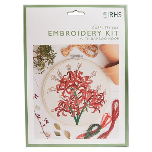 RHS The Royal Horticultural Society Stickrahmen-Dekorationsset, Guernsey-Lilie, 21 cm, Sticksets für Erwachsene und Kreuzstich-Sets für Erwachsene und Anfänger, Geschenkidee, mit Stickmuster RHS The Royal Horticultural Society Stickrahmen-Dekorationsset, Guernsey-Lilie, 21 cm, Sticksets für Erwachsene und Kreuzstich-Sets für Erwachsene und Anfänger, Geschenkidee, mit Stickmuster von RHS