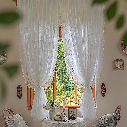 Kurzer Vorhang für die Küche, durchsichtige Voile-Vorhänge, Fenstervolant, 1 Stück Spitzenstoff– leicht, luftig und atmungsaktiv– für kleine Fenster, Mädchenzimmer, Esszimmervorhänge, 145*100cm Kurzer Vorhang für die Küche, durchsichtige Voile-Vorhänge, Fenstervolant, 1 Stück Spitzenstoff– leicht, luftig und atmungsaktiv– für kleine Fenster, Mädchenzimmer, Esszimmervorhänge, 145*100cm von RIAAJ