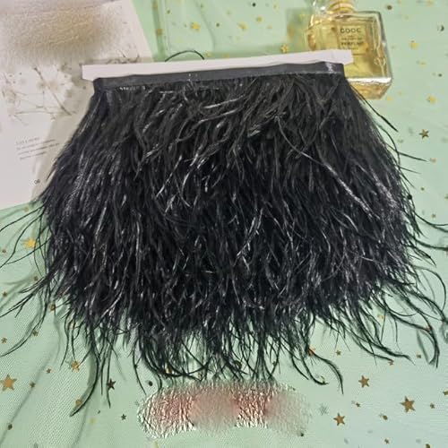 Meter Straußenfederbesatz, Fransen, 8–10 cm, Federband, Selvage für Hochzeit, Party, Kleid, Dekoration, Basteln, Nähzubehör, 4, Schwarz Meter Straußenfederbesatz, Fransen, 8–10 cm, Federband, Selvage für Hochzeit, Party, Kleid, Dekoration, Basteln, Nähzubehör, 4, Schwarz von RIAAJ