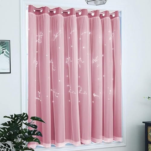 Verdunkelungsvorhang doppellagig/Spitzen-/SternVorhang halber Vorhang Mädchenschlafzimmervorhänge, Thermovorhang für Schlafzimmer/Wohnzimmer/Balkon/VerdunkelungsVorhang 1 Stück, rosa B120*H150cm Verdunkelungsvorhang doppellagig/Spitzen-/SternVorhang halber Vorhang Mädchenschlafzimmervorhänge, Thermovorhang für Schlafzimmer/Wohnzimmer/Balkon/VerdunkelungsVorhang 1 Stück, rosa B120*H150cm von RIAAJ