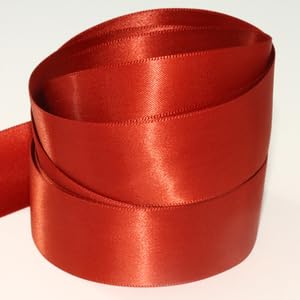 Doppelseitiges Satinband, 7 mm, 10 mm, 15 mm und 25 mm, 58 Farben, 1 m Schnittlänge (10 mm, Kastanienbraun Col370) von RIBBON WRITER