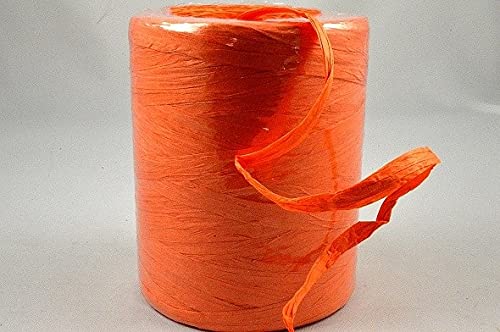 Orangefarbenes Papierbastband, 7 mm x 10 m, von Rolle geschnitten. von RIBBON WRITER
