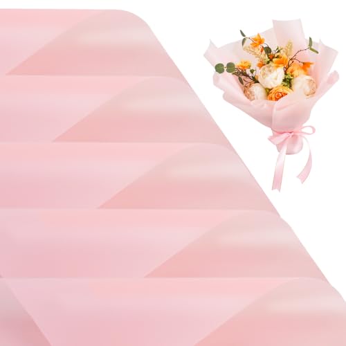 RIBBOOO 20 Sheets Light Pink Floral Matte Wrapping Paper, Plastic Waterproof Wrap Paper for Gift Wrapping, Flower Bouquet Packaging, Bouquet Florist Supplies, Wedding, Birthday, Graduation RIBBOOO 20 Sheets Light Pink Floral Matte Wrapping Paper, Plastic Waterproof Wrap Paper for Gift Wrapping, Flower Bouquet Packaging, Bouquet Florist Supplies, Wedding, Birthday, Graduation von RIBBOOO