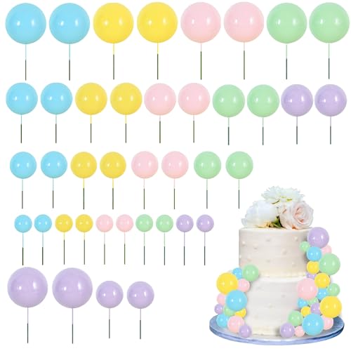 RIBBOOO 40 Stück Kugel-Kuchenaufsätze, Einsatzkugeln, Kuchendekorationen, Schaumstoffkugeln, Kuchendekoration, DIY-Kuchendekoration für Geburtstag, Backen, Babyparty, Jahrestag und Hochzeitsfeier RIBBOOO 40 Stück Kugel-Kuchenaufsätze, Einsatzkugeln, Kuchendekorationen, Schaumstoffkugeln, Kuchendekoration, DIY-Kuchendekoration für Geburtstag, Backen, Babyparty, Jahrestag und Hochzeitsfeier von RIBBOOO