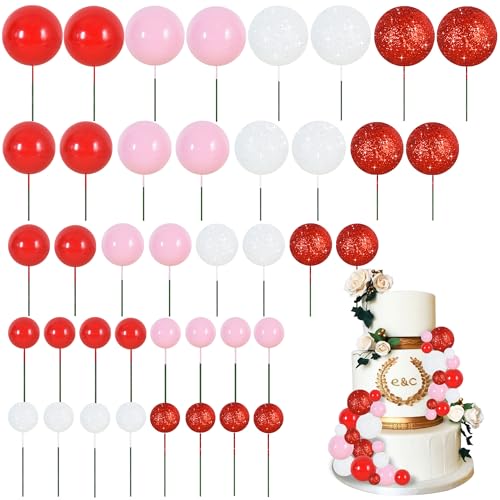 RIBBOOO 40 Stück Kugel-Kuchenaufsätze, Einsatzkugeln, Kuchendekorationen, Schaumstoffkugeln, Kuchendekoration, DIY-Kuchendekoration für Geburtstag, Backen, Babyparty, Jahrestag und Hochzeitsfeier RIBBOOO 40 Stück Kugel-Kuchenaufsätze, Einsatzkugeln, Kuchendekorationen, Schaumstoffkugeln, Kuchendekoration, DIY-Kuchendekoration für Geburtstag, Backen, Babyparty, Jahrestag und Hochzeitsfeier von RIBBOOO