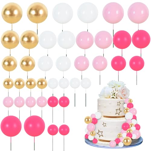 RIBBOOO 40 Stück Kugel-Kuchenaufsätze, Einsatzkugeln, Kuchendekorationen, Schaumstoffkugeln, Kuchendekoration, DIY-Kuchendekoration für Geburtstag, Backen, Babyparty, Jahrestag und Hochzeitsfeier (Hot RIBBOOO 40 Stück Kugel-Kuchenaufsätze, Einsatzkugeln, Kuchendekorationen, Schaumstoffkugeln, Kuchendekoration, DIY-Kuchendekoration für Geburtstag, Backen, Babyparty, Jahrestag und Hochzeitsfeier (Hot von RIBBOOO
