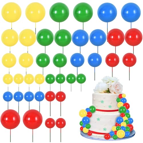 RIBBOOO 40 Stück Kugel-Kuchenaufsätze, Einsatzkugeln, Kuchendekorationen, Schaumstoffkugeln, Kuchendekoration, DIY-Kuchendekoration für Geburtstag, Backen, Babyparty, Jahrestag und Hochzeitsfeier RIBBOOO 40 Stück Kugel-Kuchenaufsätze, Einsatzkugeln, Kuchendekorationen, Schaumstoffkugeln, Kuchendekoration, DIY-Kuchendekoration für Geburtstag, Backen, Babyparty, Jahrestag und Hochzeitsfeier von RIBBOOO