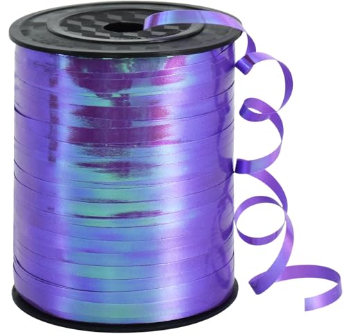 RIBBOOO 450 Meters Geschenkband Irisierendes Band Violett 5mm Luftballons Band Geschenkverpackung für Weihnachtsdeko Ballonverschlüsse Geschenkverpackung Hochzeitsdeko (500 Yard Balloon Ribbon） von RIBBOOO