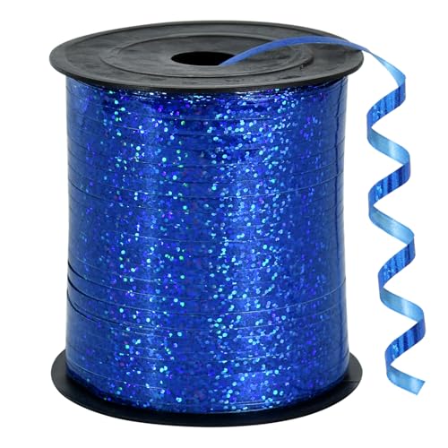 RIBBOOO 450 Meters Geschenkband Laser Blau 5mm Luftballon Schnur Luftballons Band Geschenkverpackung für Weihnachtsdeko Ballonverschlüsse Geschenkverpackung Hochzeitsdeko (500 Yard Balloon Ribbon） von RIBBOOO