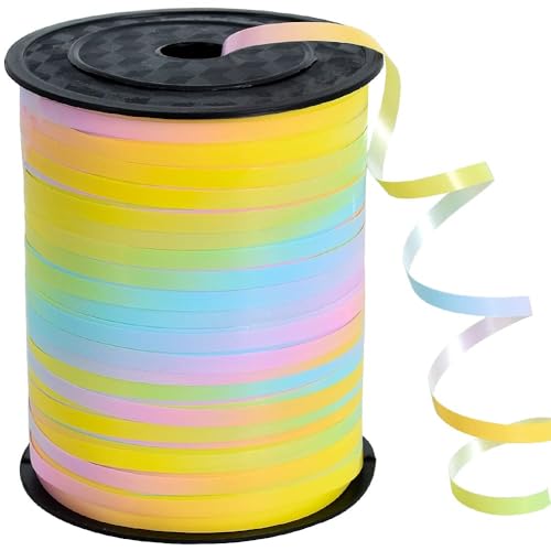 RIBBOOO 450 Meters Geschenkband Makaronfarbe 5mm Luftballon Schnur Luftballons Band Geschenkverpackung für Weihnachtsdeko Ballonverschlüsse Geschenkverpackung Hochzeitsdeko (500 Yard Balloon Ribbon） von RIBBOOO