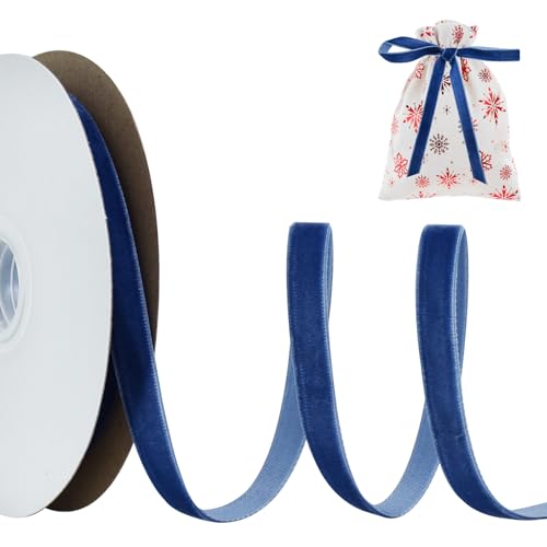 RIBBOOO Grau Blau Samtband 1cm x 10yds, Vintage Samtband für Weihnachten, Kranz Bögen Dekoration Handwerk Geschenkverpackung, Valentinstag Bouquet Verpackung RIBBOOO Grau Blau Samtband 1cm x 10yds, Vintage Samtband für Weihnachten, Kranz Bögen Dekoration Handwerk Geschenkverpackung, Valentinstag Bouquet Verpackung von RIBBOOO