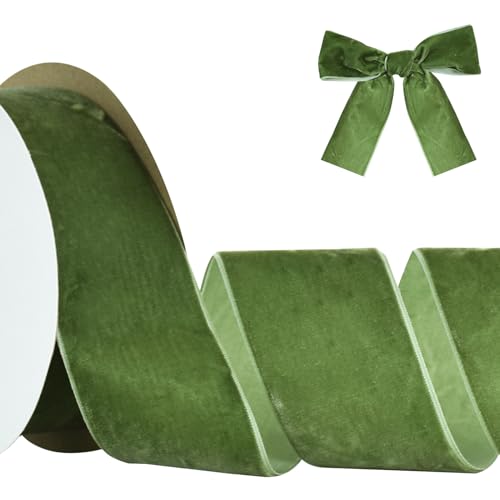 RIBBOOO Salbei Grün Samtband 5cm x 10yds, Vintage Samtband für Weihnachten, Kranz Bögen Dekoration Handwerk Geschenkverpackung, Valentinstag Bouquet Verpackung RIBBOOO Salbei Grün Samtband 5cm x 10yds, Vintage Samtband für Weihnachten, Kranz Bögen Dekoration Handwerk Geschenkverpackung, Valentinstag Bouquet Verpackung von RIBBOOO