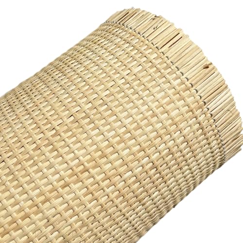 40cm Breites, Natürliches Rattan Wiener Geflecht Meterware, Rattan Geflecht Gurtband Rolle, Rattan Vorgewebtes Offenes Netz Gewebe Stoff für DIY Deko Stuhl Upcycling-Möbel Schranktür(55x500cm) von RIBLOR