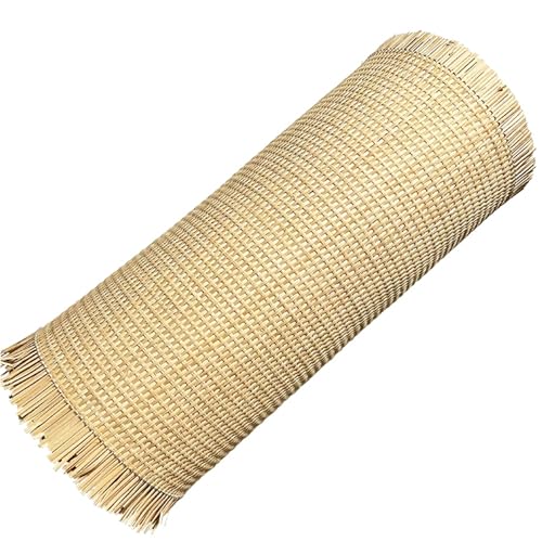 50cm Breites, Natürliches Rattan Wiener Geflecht Meterware, Rattan Geflecht Gurtband Rolle, Rattan Vorgewebtes Offenes Netz Gewebe Stoff für DIY Deko Stuhl Upcycling-Möbel Schranktür(50x100cm) von RIBLOR