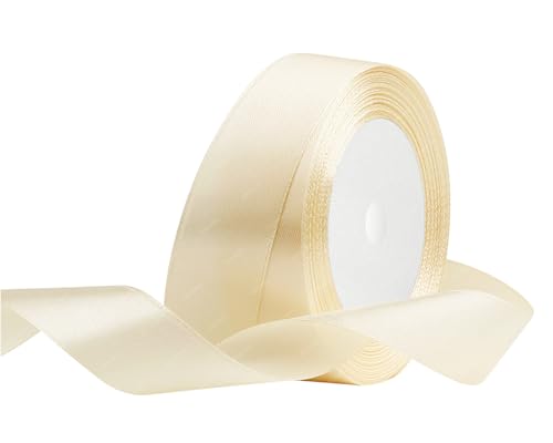 Beige Satinband 25mm x 22 Meters Stoffbänder für Geschenkverpackungen, Blumensträuße, Kunsthandwerk und Hochzeitsdekoration Beige Satinband 25mm x 22 Meters Stoffbänder für Geschenkverpackungen, Blumensträuße, Kunsthandwerk und Hochzeitsdekoration von RIBONIES