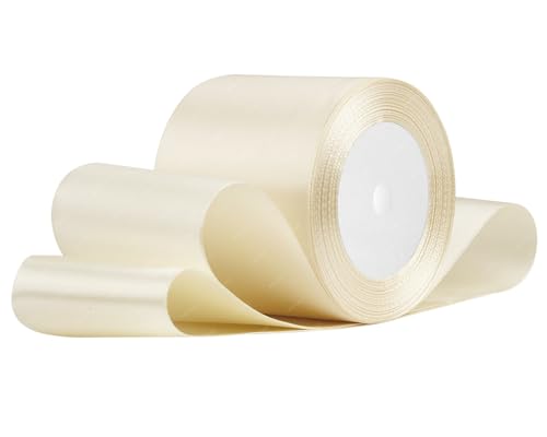 Beige Satinband 75mm x 22 Meters Stoffbänder für Geschenkverpackungen, Blumensträuße, Kunsthandwerk und Hochzeitsdekoration Beige Satinband 75mm x 22 Meters Stoffbänder für Geschenkverpackungen, Blumensträuße, Kunsthandwerk und Hochzeitsdekoration von RIBONIES