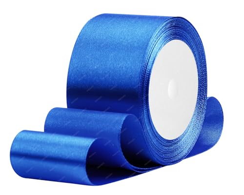 Blau Satinband 50mm x 22 Meters Stoffbänder für Geschenkverpackungen, Blumensträuße, Kunsthandwerk und Hochzeitsdekoration von RIBONIES