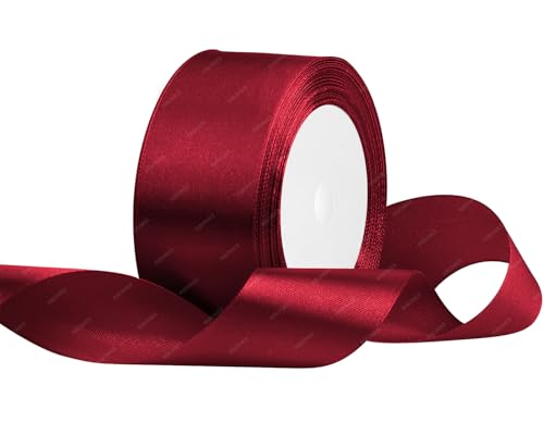 Burgunder Satinband 40mm x 22 Meters Stoffbänder für Geschenkverpackungen, Blumensträuße, Kunsthandwerk und Hochzeitsdekoration von RIBONIES