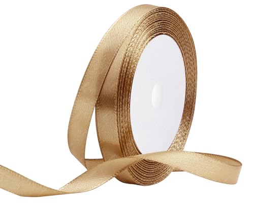 Champagner Gold Satinband 10mm x 22 Meters Stoffbänder für Geschenkverpackungen, Blumensträuße, Kunsthandwerk und Hochzeitsdekoration Champagner Gold Satinband 10mm x 22 Meters Stoffbänder für Geschenkverpackungen, Blumensträuße, Kunsthandwerk und Hochzeitsdekoration von RIBONIES