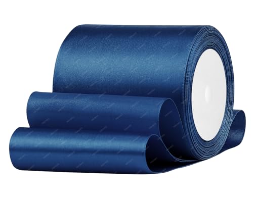 Dunkelblau Satinband 100mm x 22 Meters Stoffbänder für Geschenkverpackungen, Blumensträuße, Kunsthandwerk und Hochzeitsdekoration Dunkelblau Satinband 100mm x 22 Meters Stoffbänder für Geschenkverpackungen, Blumensträuße, Kunsthandwerk und Hochzeitsdekoration von RIBONIES