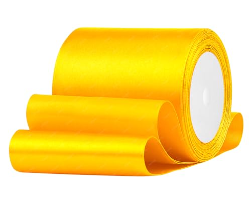 Gelb Satinband 100mm x 22 Meters Stoffbänder für Geschenkverpackungen, Blumensträuße, Kunsthandwerk und Hochzeitsdekoration Gelb Satinband 100mm x 22 Meters Stoffbänder für Geschenkverpackungen, Blumensträuße, Kunsthandwerk und Hochzeitsdekoration von RIBONIES