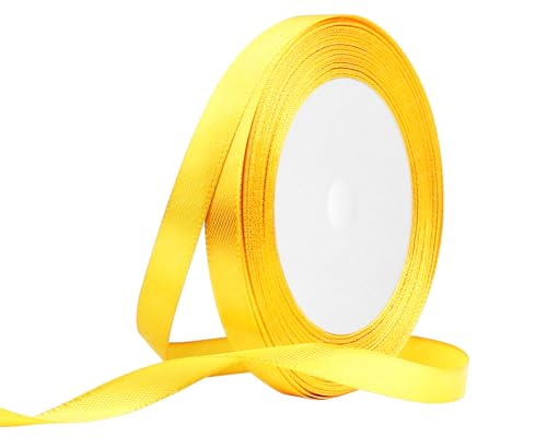 Gelb Satinband 10mm x 22 Meters Stoffbänder für Geschenkverpackungen, Blumensträuße, Kunsthandwerk und Hochzeitsdekoration Gelb Satinband 10mm x 22 Meters Stoffbänder für Geschenkverpackungen, Blumensträuße, Kunsthandwerk und Hochzeitsdekoration von RIBONIES