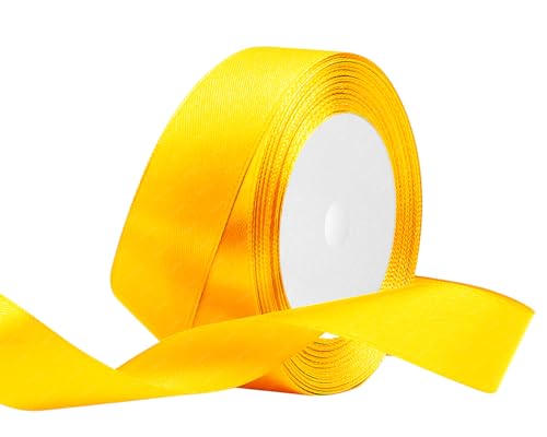 Gelb Satinband 25mm x 22 Meters Stoffbänder für Geschenkverpackungen, Blumensträuße, Kunsthandwerk und Hochzeitsdekoration Gelb Satinband 25mm x 22 Meters Stoffbänder für Geschenkverpackungen, Blumensträuße, Kunsthandwerk und Hochzeitsdekoration von RIBONIES