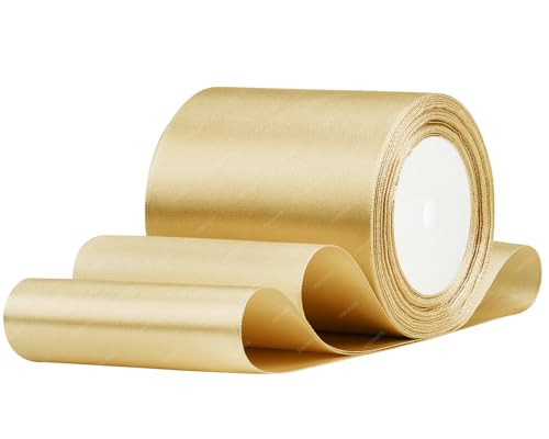Gold Satinband 100mm x 22 Meters Stoffbänder für Geschenkverpackungen, Blumensträuße, Kunsthandwerk und Hochzeitsdekoration Gold Satinband 100mm x 22 Meters Stoffbänder für Geschenkverpackungen, Blumensträuße, Kunsthandwerk und Hochzeitsdekoration von RIBONIES