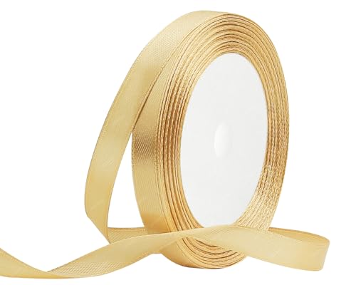 Gold Satinband 10mm x 22 Meters Stoffbänder für Geschenkverpackungen, Blumensträuße, Kunsthandwerk und Hochzeitsdekoration Gold Satinband 10mm x 22 Meters Stoffbänder für Geschenkverpackungen, Blumensträuße, Kunsthandwerk und Hochzeitsdekoration von RIBONIES