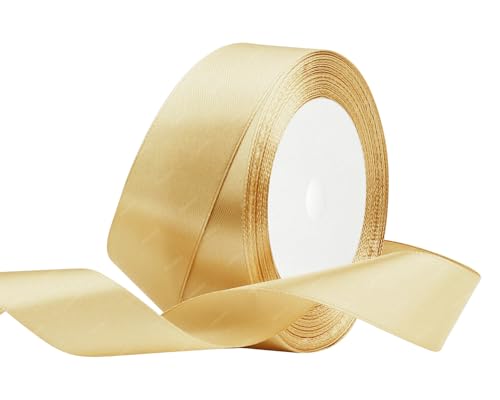 Gold Satinband 25mm x 22 Meters Stoffbänder für Geschenkverpackungen, Blumensträuße, Kunsthandwerk und Hochzeitsdekoration Gold Satinband 25mm x 22 Meters Stoffbänder für Geschenkverpackungen, Blumensträuße, Kunsthandwerk und Hochzeitsdekoration von RIBONIES