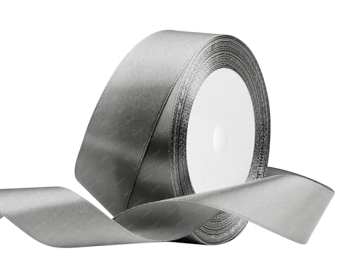 Grau Satinband 25mm x 22 Meters Stoffbänder für Geschenkverpackungen, Blumensträuße, Kunsthandwerk und Hochzeitsdekoration Grau Satinband 25mm x 22 Meters Stoffbänder für Geschenkverpackungen, Blumensträuße, Kunsthandwerk und Hochzeitsdekoration von RIBONIES