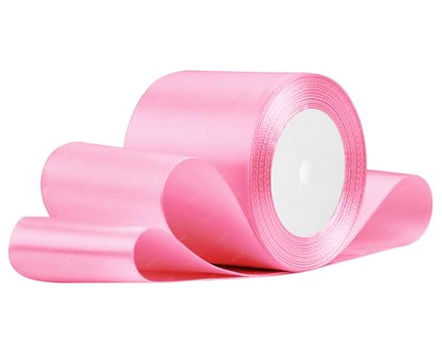 Rosa Satinband 75mm x 22 Meters Stoffbänder für Geschenkverpackungen, Blumensträuße, Kunsthandwerk und Hochzeitsdekoration Rosa Satinband 75mm x 22 Meters Stoffbänder für Geschenkverpackungen, Blumensträuße, Kunsthandwerk und Hochzeitsdekoration von RIBONIES