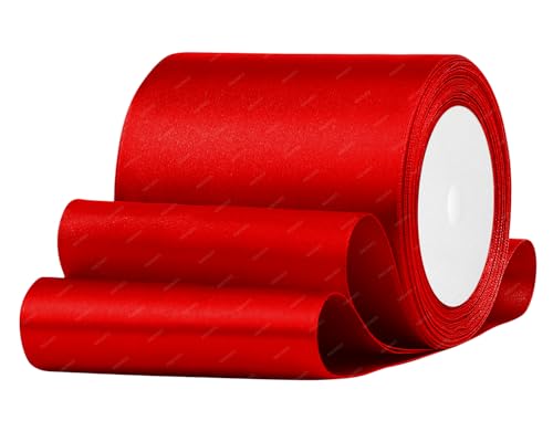 Rot Satinband 100mm x 22 Meters Stoffbänder für Geschenkverpackungen, Blumensträuße, Kunsthandwerk und Hochzeitsdekoration Rot Satinband 100mm x 22 Meters Stoffbänder für Geschenkverpackungen, Blumensträuße, Kunsthandwerk und Hochzeitsdekoration von RIBONIES