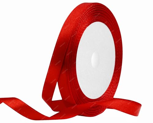 Rot Satinband 10mm x 22 Meters Stoffbänder für Geschenkverpackungen, Blumensträuße, Kunsthandwerk und Hochzeitsdekoration Rot Satinband 10mm x 22 Meters Stoffbänder für Geschenkverpackungen, Blumensträuße, Kunsthandwerk und Hochzeitsdekoration von RIBONIES