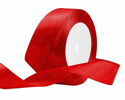 Rot Satinband 25mm x 22 Meters Stoffbänder für Geschenkverpackungen, Blumensträuße, Kunsthandwerk und Hochzeitsdekoration Rot Satinband 25mm x 22 Meters Stoffbänder für Geschenkverpackungen, Blumensträuße, Kunsthandwerk und Hochzeitsdekoration von RIBONIES