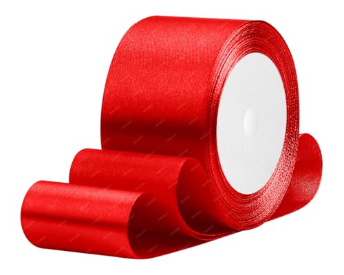 Rot Satinband 50mm x 22 Meters Stoffbänder für Geschenkverpackungen, Blumensträuße, Kunsthandwerk und Hochzeitsdekoration Rot Satinband 50mm x 22 Meters Stoffbänder für Geschenkverpackungen, Blumensträuße, Kunsthandwerk und Hochzeitsdekoration von RIBONIES